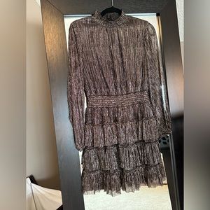 1. STATE NWT sparkly brown tiered holiday dress